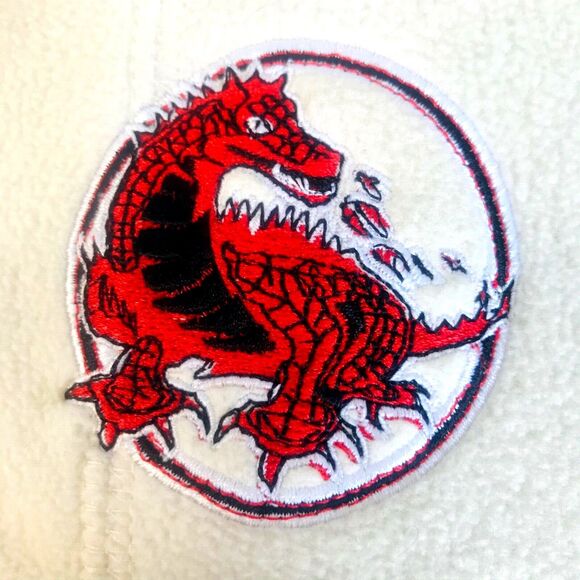 North & Acrux Fleece Jacket Dragon 1/4 Zip White XL 2XL MMA Martial Arts Karate - Picture 2 of 12